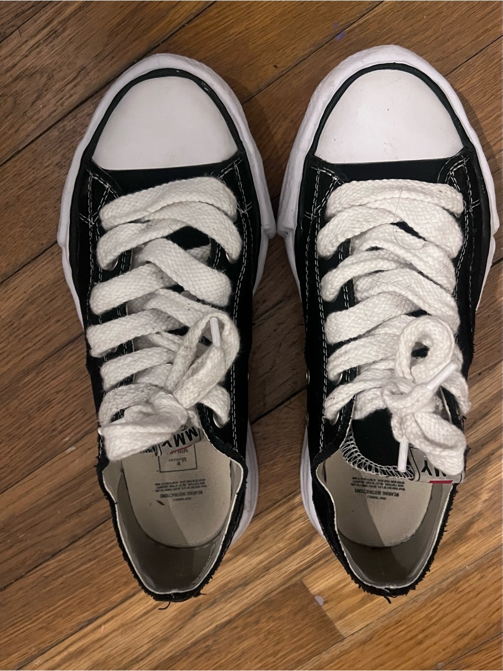 Miharayasuhiro Black and White Low-Top Sneakers